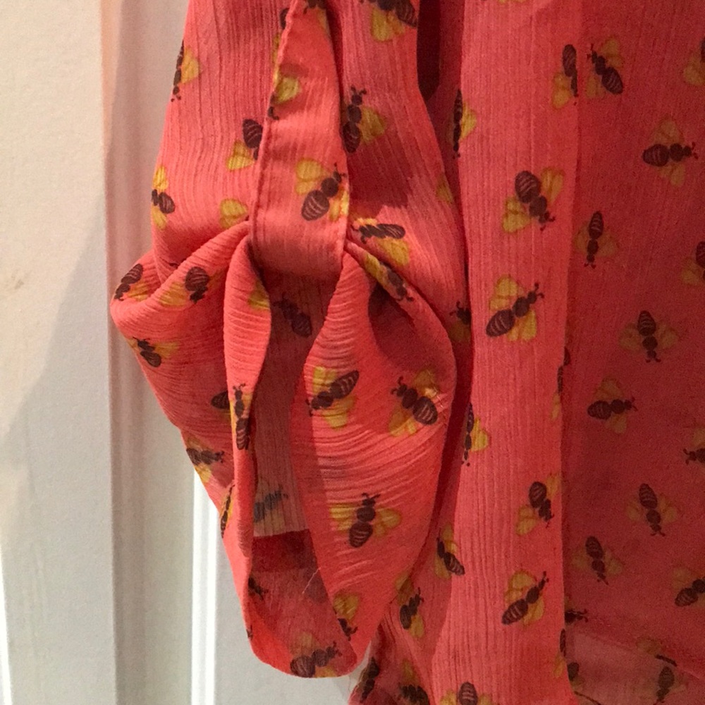 See-Through Bumblebee Button Down Blouse - image 3